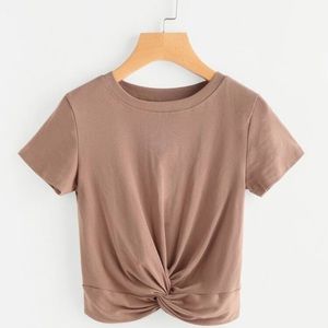 Twist front crop top